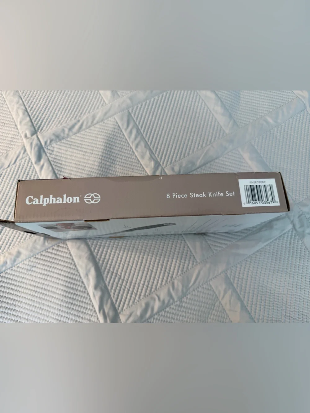 Calphalon Stainless Steel Serated Steak Knife Set - Silver w/Black Handles NEW